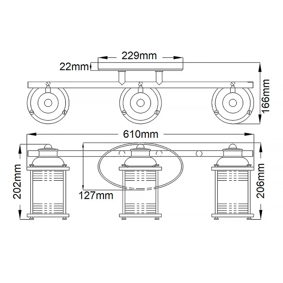 Ashland Bay 60cm badrumslampa