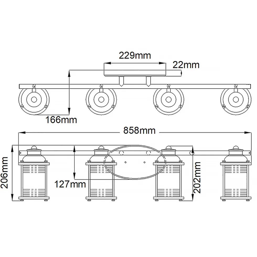 Ashland Bay 85cm badrumslampa