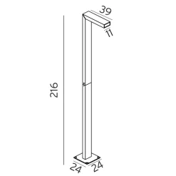 Asker 215cm stolpe