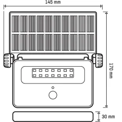 Batteridriven strålkastare med sensor solcellslampa