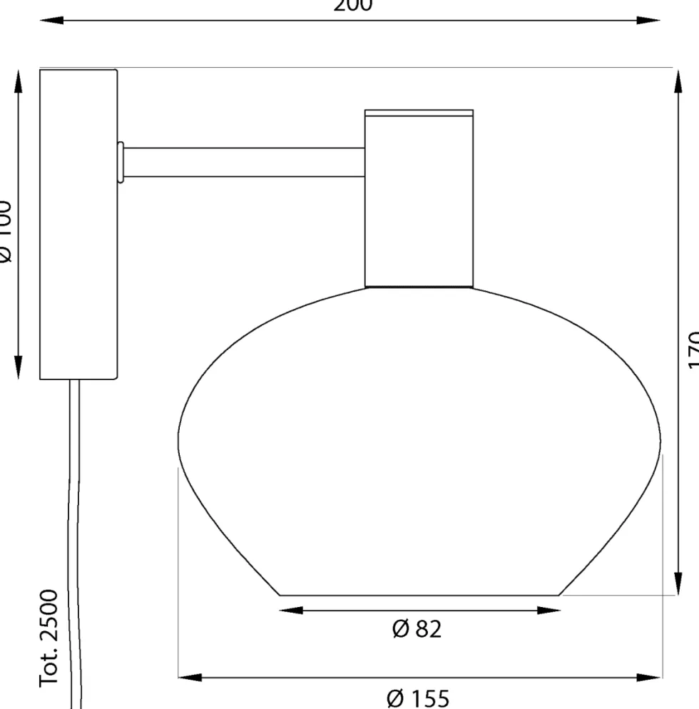 Bell Ø15 vägglampa