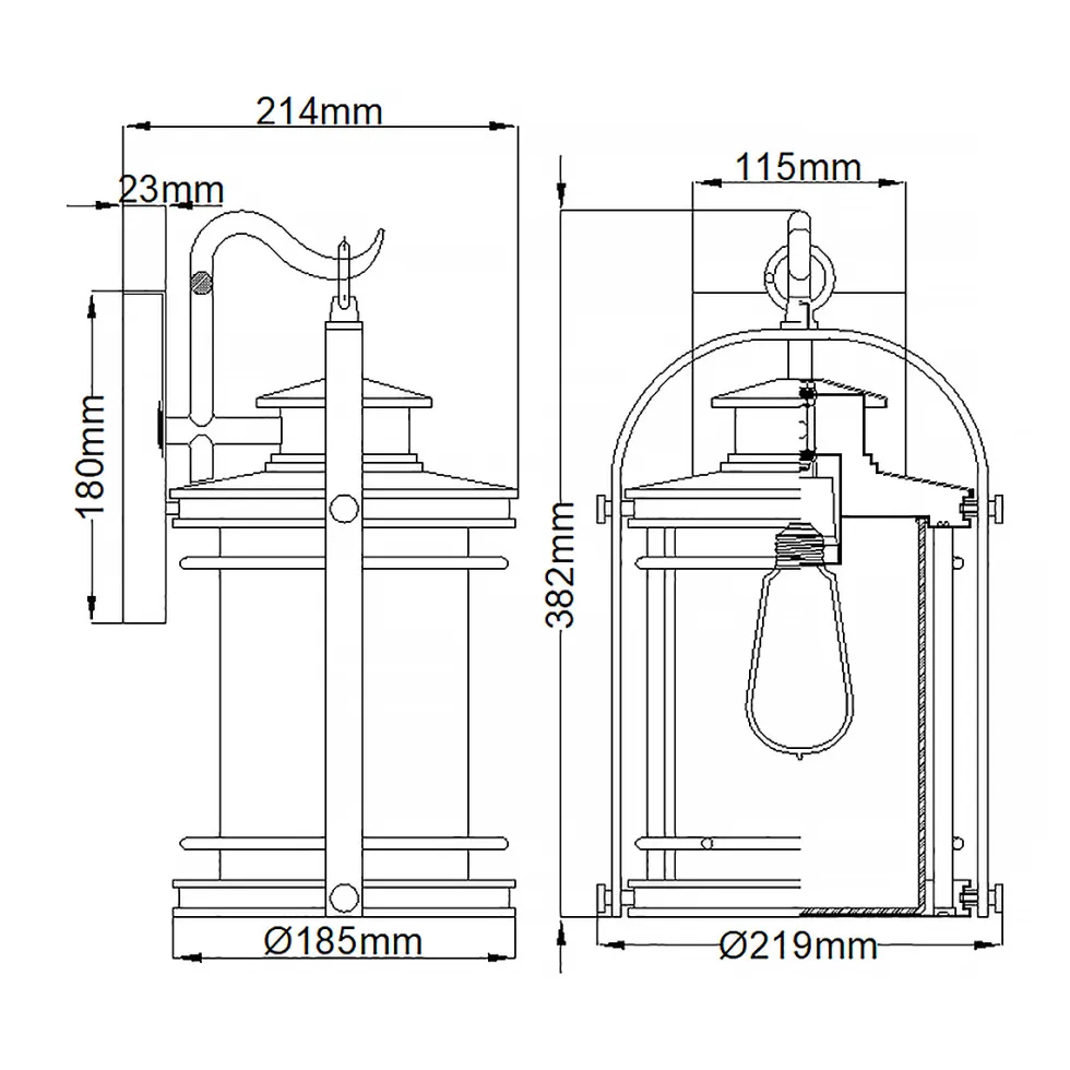 Booker 38cm utelampa