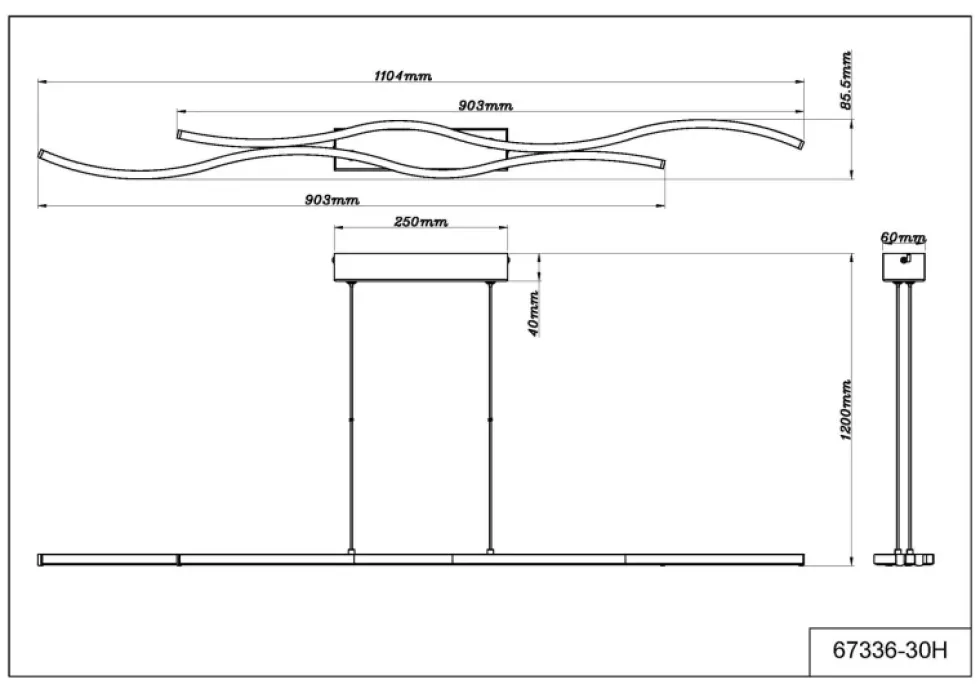 Boyd 110cm taklampa