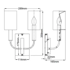 Brianna 36cm vägglampa