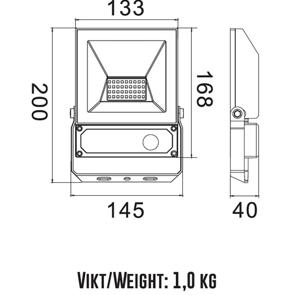 Elly Strålkastare 30W Sensor