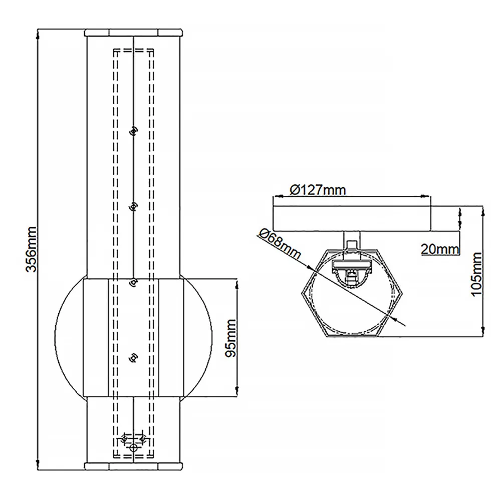 Facet 35cm badrumslampa