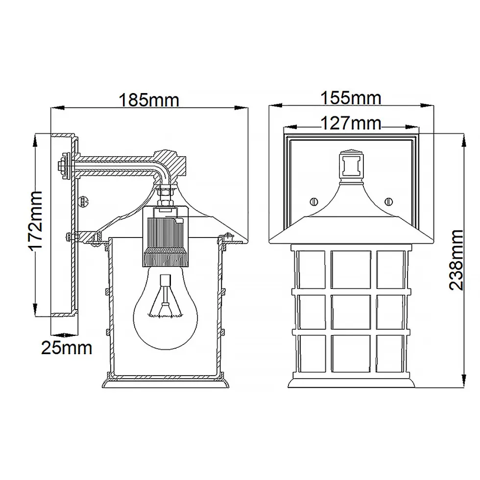 Freeport 24cm utelampa