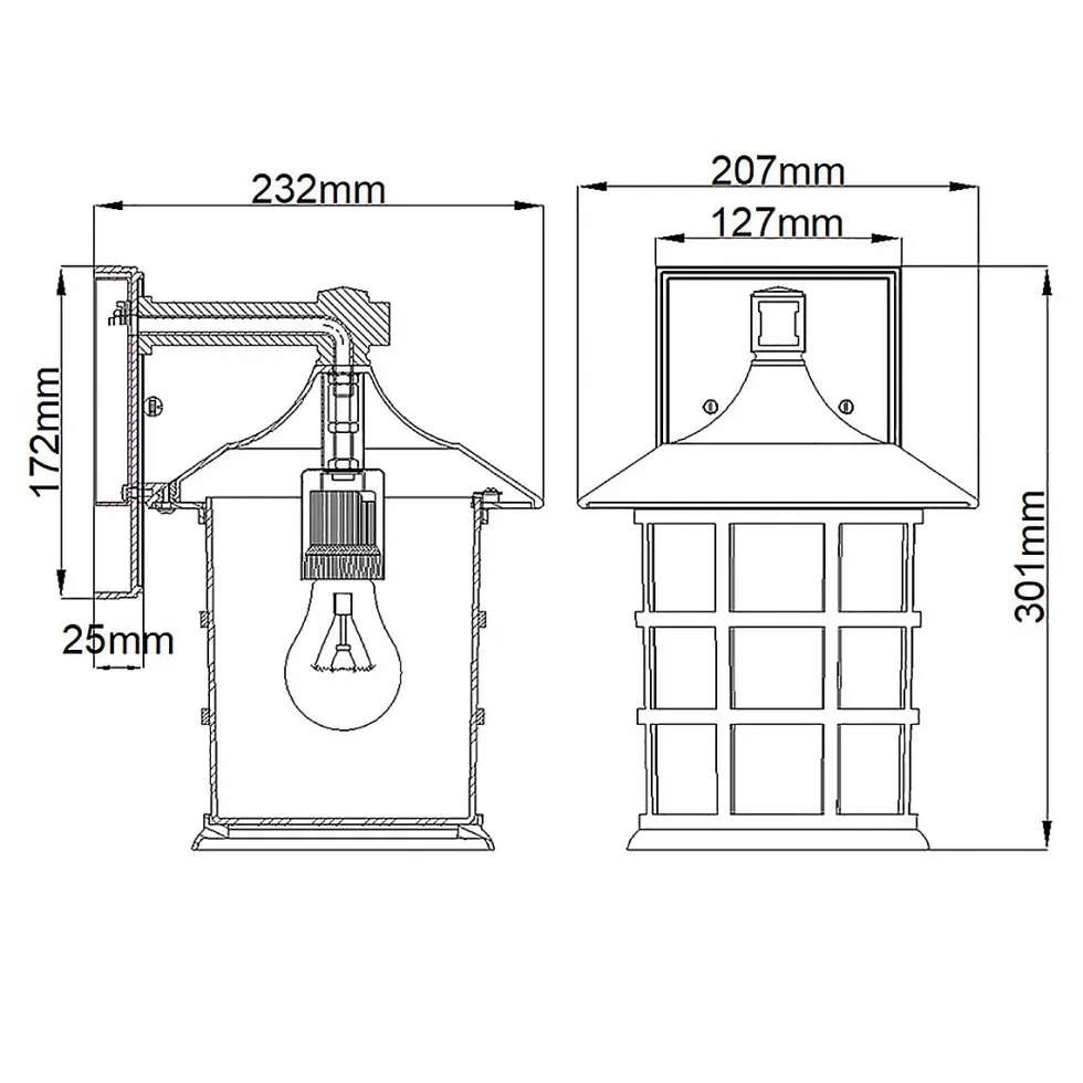 Freeport 30cm utelampa