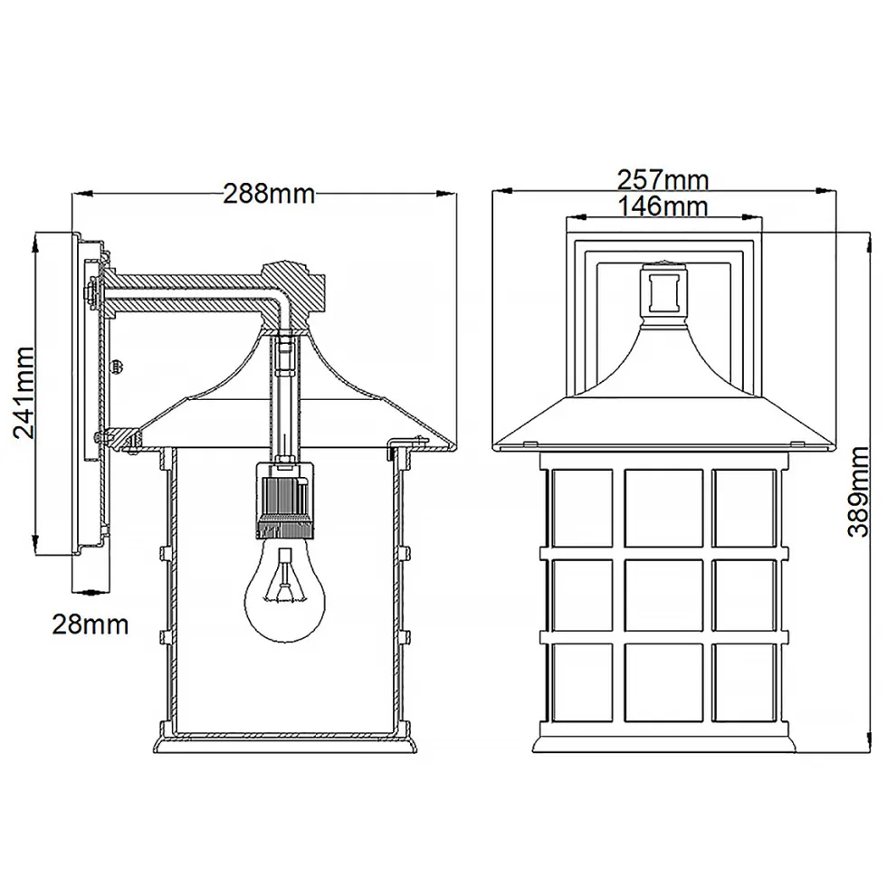 Freeport 40cm utelampa