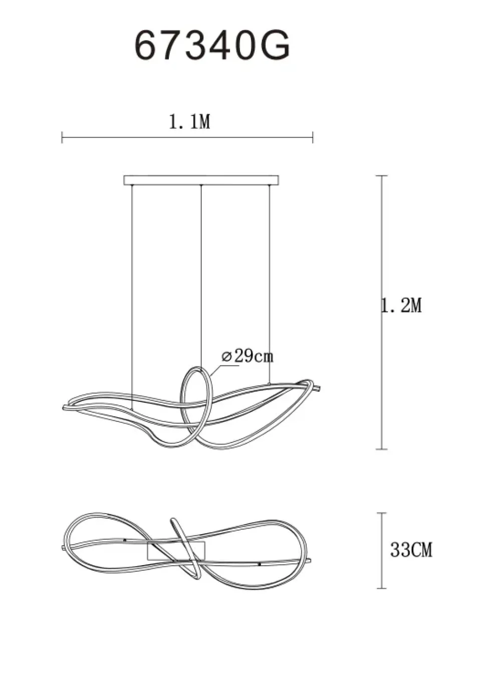 Iduna 110cm taklampa