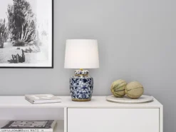 Klassisk blå 44cm bordslampa