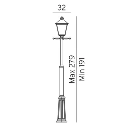 London 280cm stolpe