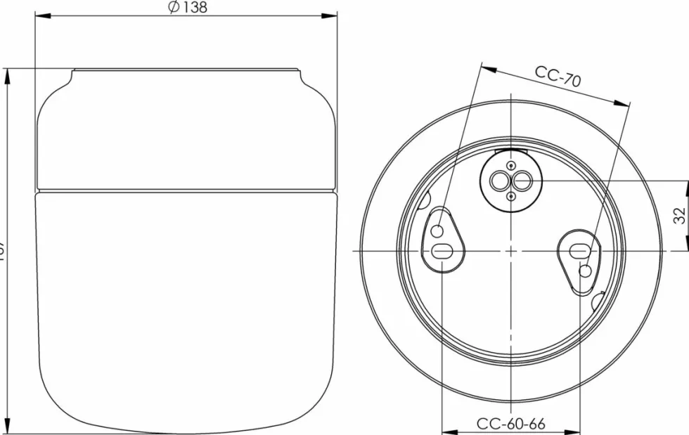 Ohm 140/170 badrumslampa