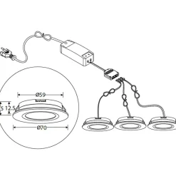 QB-308 Downlight 3000K 3-pack