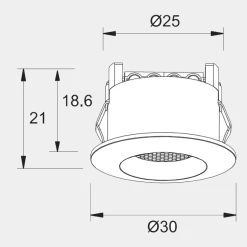 Q-20 Mini Downlight 3000K 10-pack