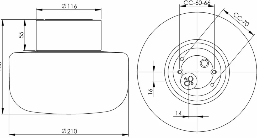 Solenne 210/165 badrumslampa