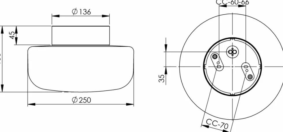 Solenne 250/155 badrumslampa