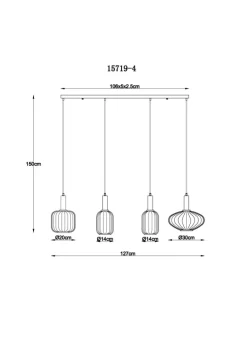 Valletta 127cm taklampa